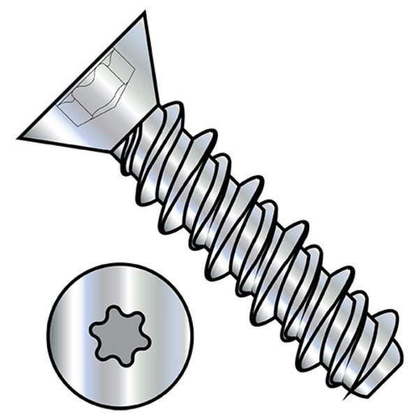Self-Drilling Screw, #8-18 x 1 in, Zinc Plated Steel Drive Head Torx Drive, 7000 PK