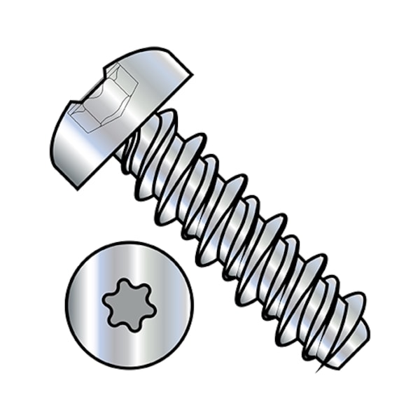 Self-Drilling Screw, #6-19 x 3/4 in, Zinc Plated Steel Pan Head Torx Drive, 10000 PK