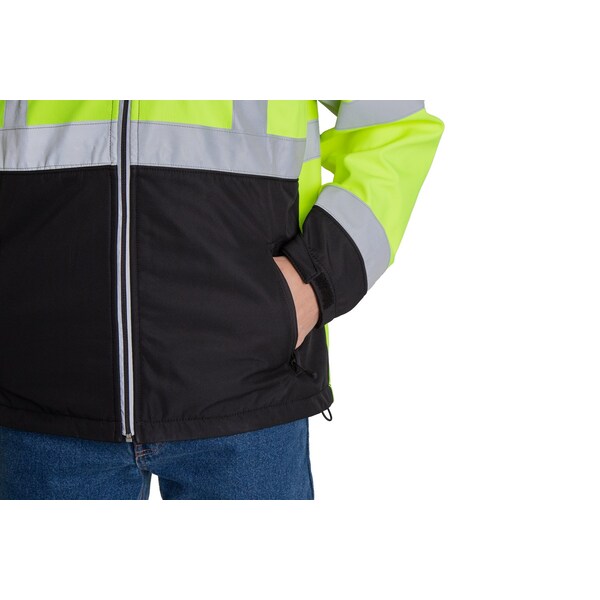 Jacket, Softshell, Hi-Vis, Class 3, 2XL, Tall