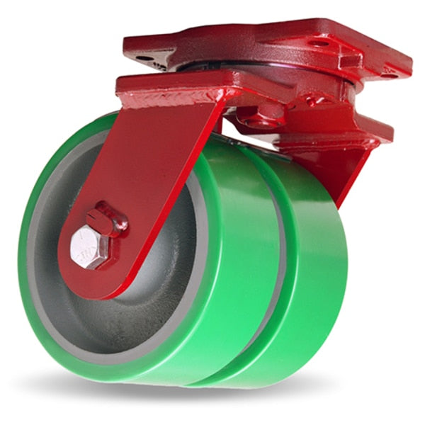 Extra Heavy Duty Dual-Wheel Swivel Caster, 8