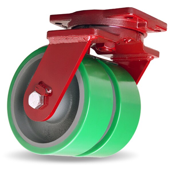 Extra Heavy Duty Dual-Wheel Swivel Caster, 12
