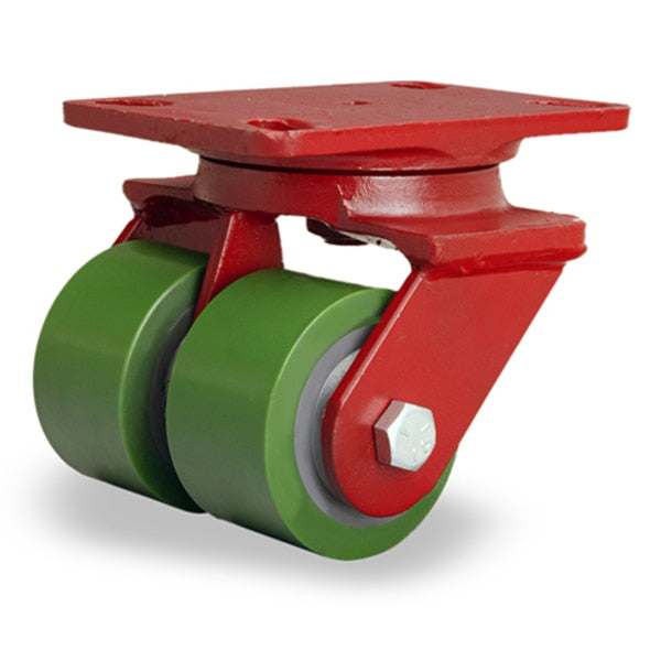 Heavy Service Dual-Wheel Swivel Caster, 3 1/4