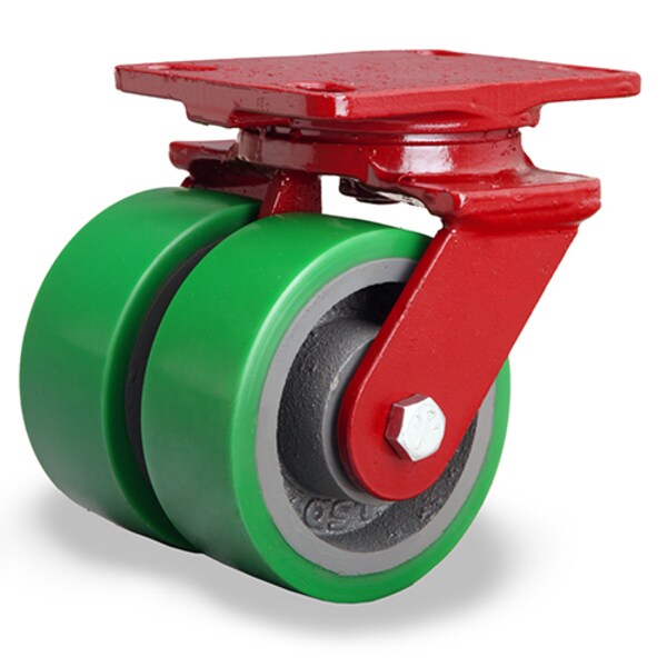Heavy Service Dual-Wheel Swivel Caster, 5