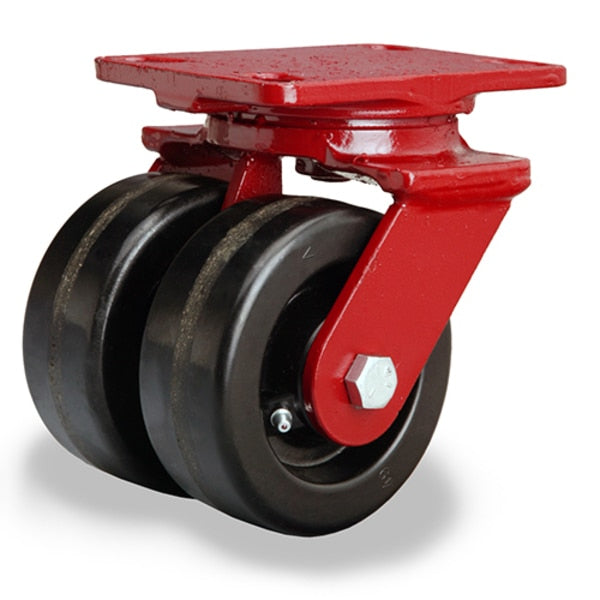 Heavy Service Dual-Wheel Swivel Caster, 5
