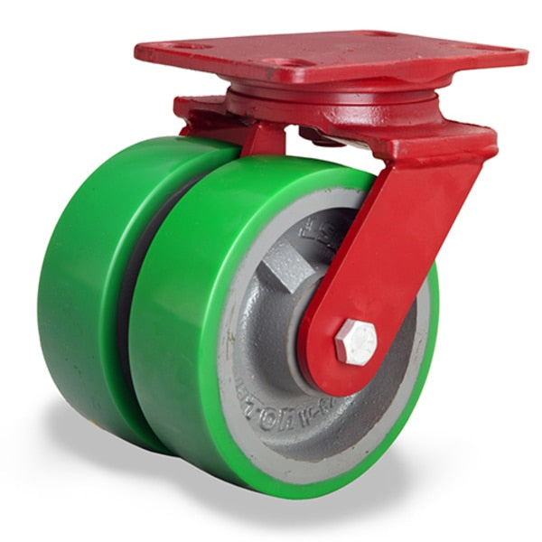 Heavy Service Dual-Wheel Swivel Caster, 6