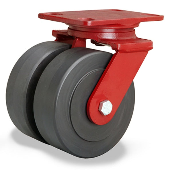 Heavy Service Dual-Wheel Swivel Caster, 6