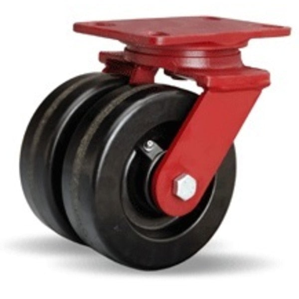 Heavy Service Dual-Wheel Swivel Caster, 6