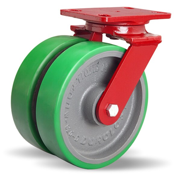 Heavy Service Dual-Wheel Swivel Caster, 8