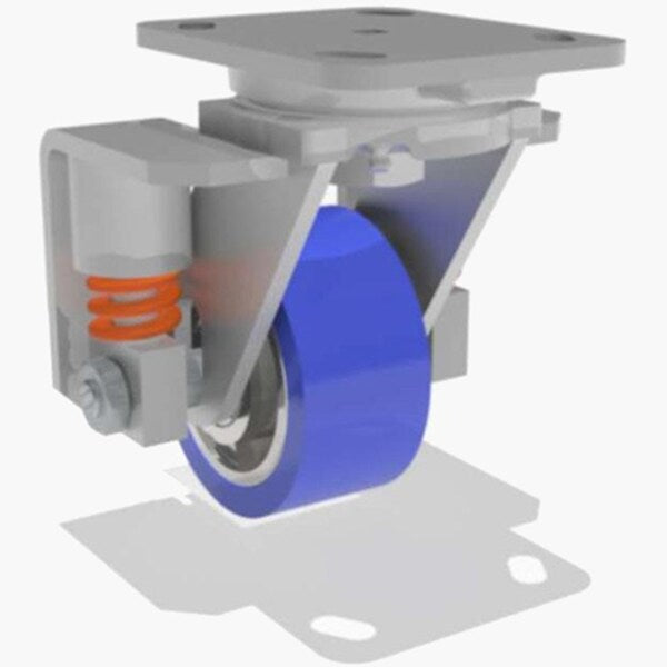 Swivel Spring, Loaded Wh 4X2 Poly-Soft
