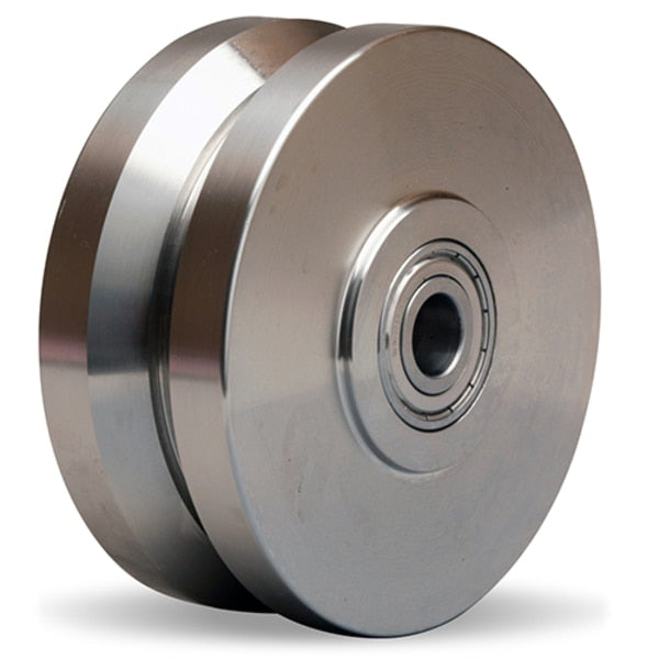 Stainless V Groove Whl, 5X2 3/4B No Del