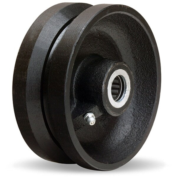 V Groove Wheel, 5X2 3/4Rb Black