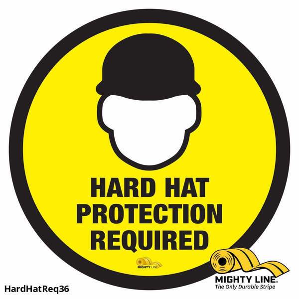 Hard Hat Required, Floor Marking Sign, 3
