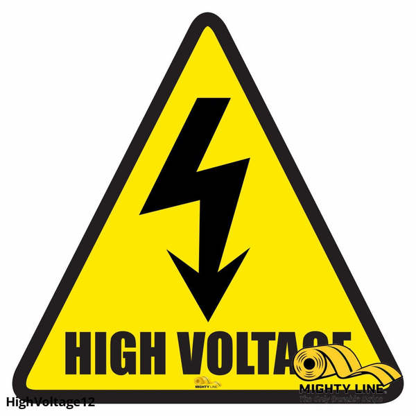 High Voltage Area Floor Sign, Floor Mark, HIGHVOLTAGE12