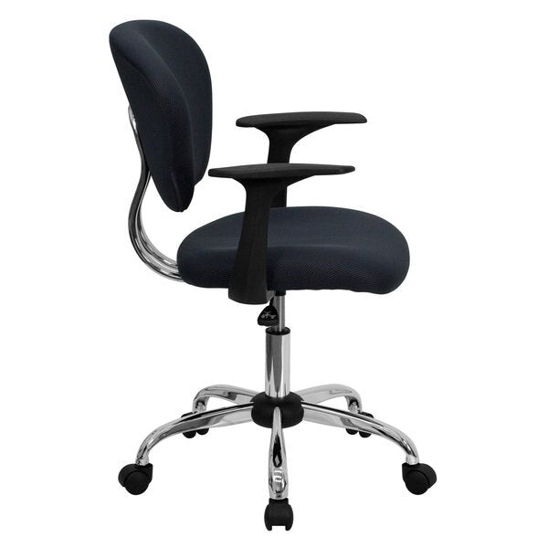 Mesh Task Chair, 21-, Adjustable, Back, Seat, Frame: Gray