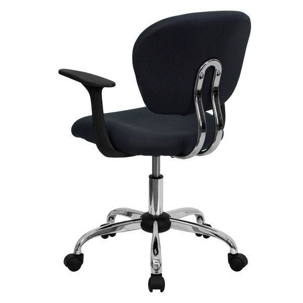Mesh Task Chair, 21-, Adjustable, Back, Seat, Frame: Gray