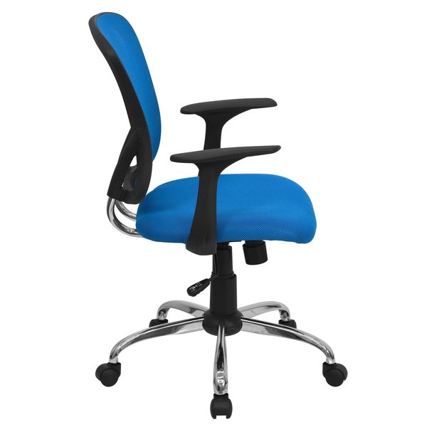 Mesh Task Chair, 22-, Adjustable, Back, Seat: Blue; Frame: Gray