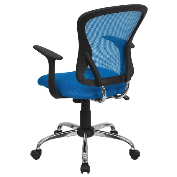Mesh Task Chair, 22-, Adjustable, Back, Seat: Blue; Frame: Gray