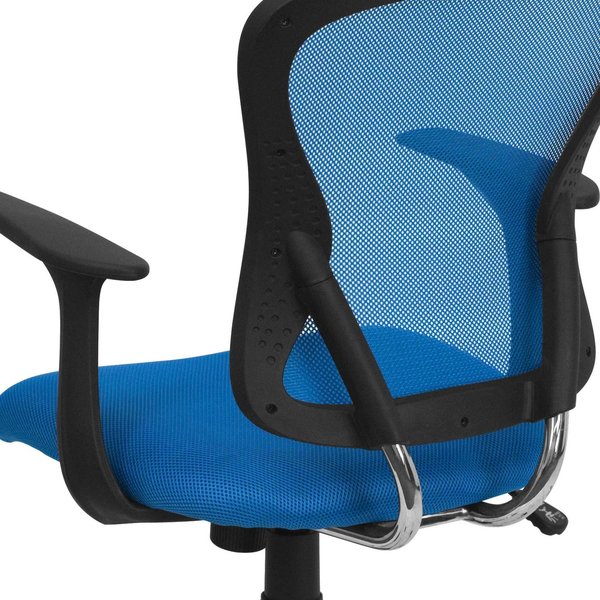 Mesh Task Chair, 22-, Adjustable, Back, Seat: Blue; Frame: Gray
