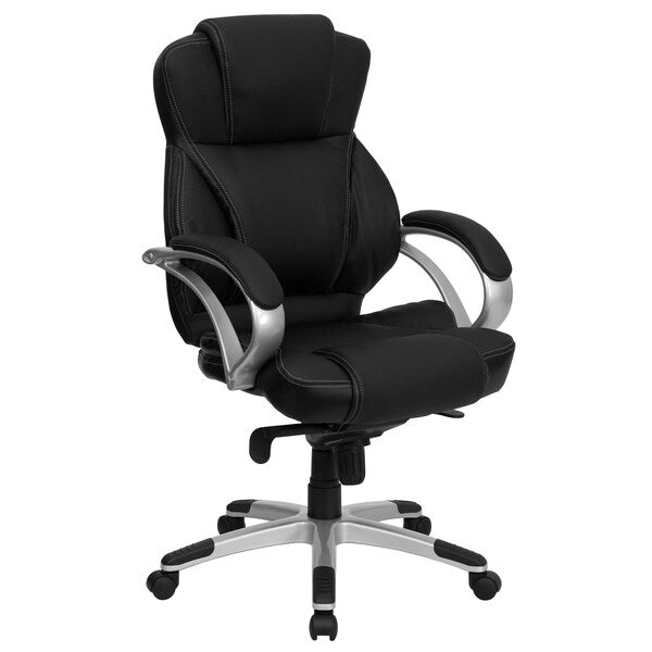 Leather Contemporary Chair, 20-1/4