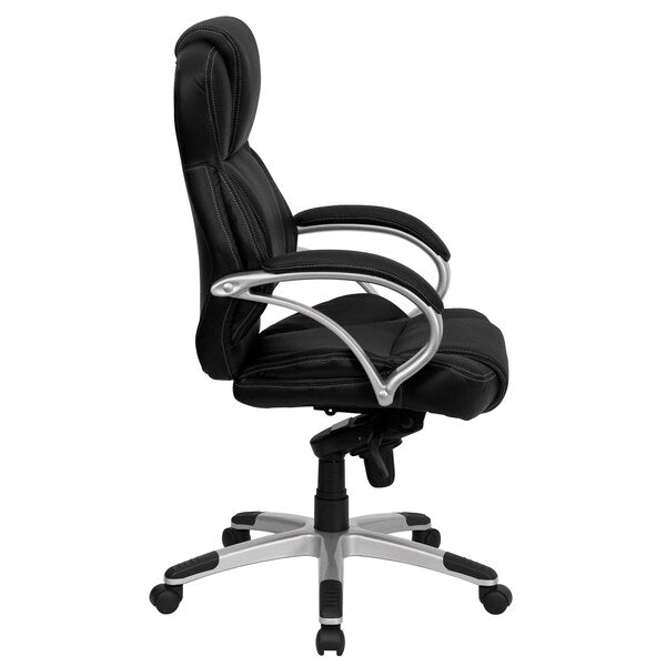 Leather Contemporary Chair, 20-1/4