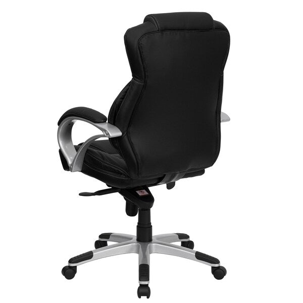 Leather Contemporary Chair, 20-1/4