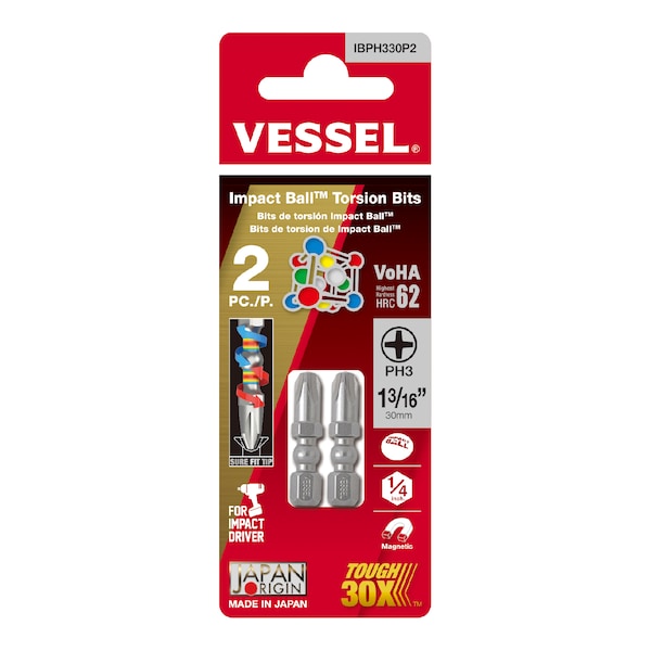 IMPACT BALL Torsion Bit PH3x30, PK2