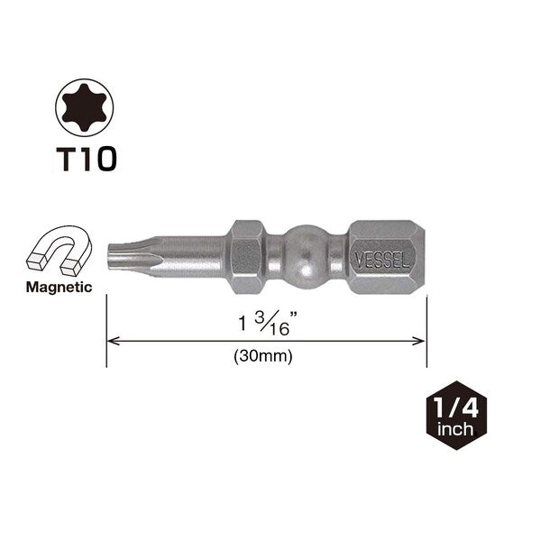 IMPACT BALL Torsion Bit T10x30, PK25