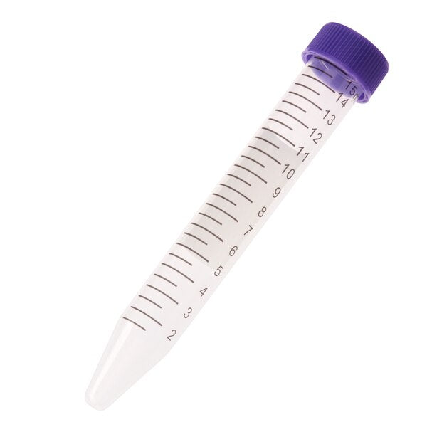Centrifuge Tube, Purple Cap - Bag, Sterile, 15mL