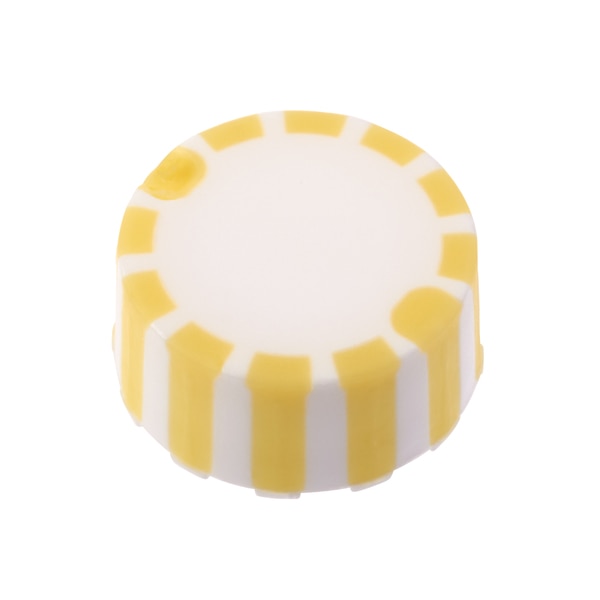 CAP ONLY, Yellow Screw Top Micro Tube Grip Cap W/O-Ring, Non-sterile