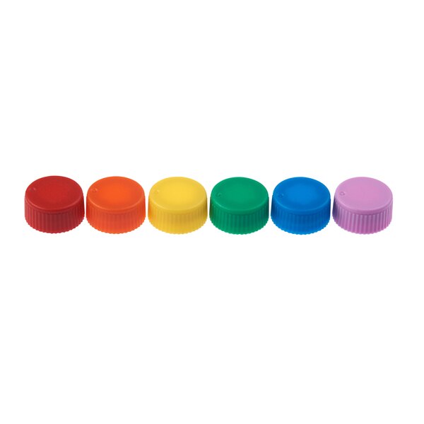 CAP ONLY, Assorted Color Screw Top Micro Tube Cap, O-Ring, Non-sterile