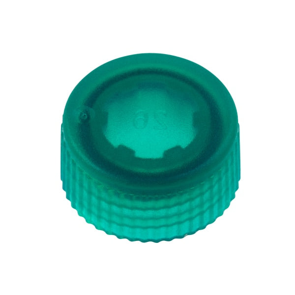CAP ONLY, Grn Screw Top Micro Tube Cap, O-Ring, Transluc, Non-sterile