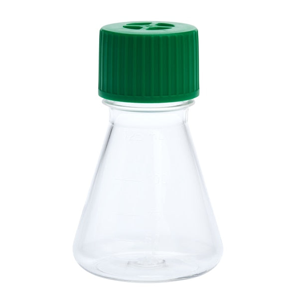 Erlenmeyer Flask, Vent Cap, Plain Bottom, PETG, Sterile, 125mL