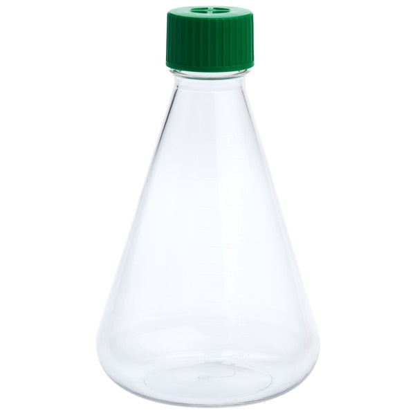 Erlenmeyer Flask, Vent Cap, Plain Bottom, PETG, Sterile, 1000mL