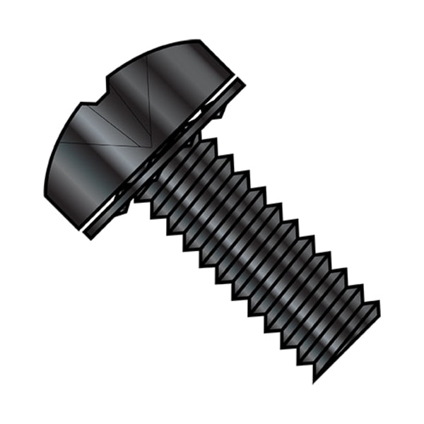 #10-32 x 3/8 in Phillips Pan Machine Screw, Black Oxide Steel, 6000 PK