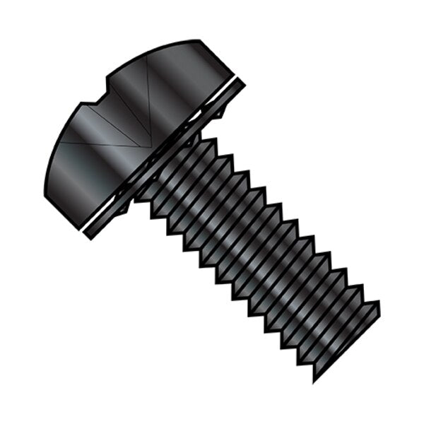 #4-40 x 3/16 in Phillips Pan Machine Screw, Black Oxide Steel, 10000 PK