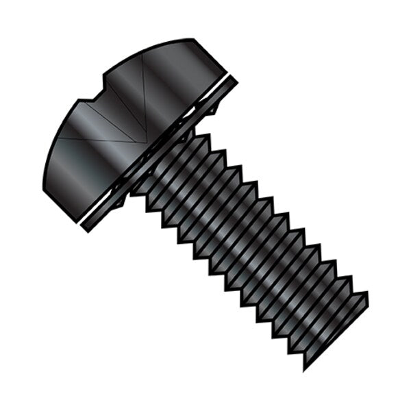 #6-32 x 5/8 in Phillips Pan Machine Screw, Black Oxide Steel, 9000 PK