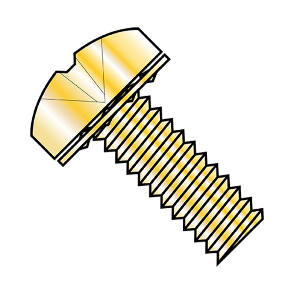 #8-32 x 3/8 in Phillips Pan Machine Screw, Zinc Yellow Steel, 10000 PK