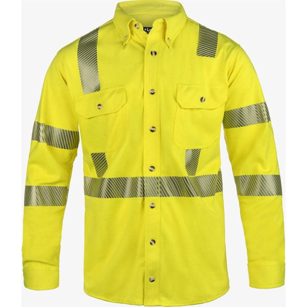 High Performance FR Knit Button Up, Hi-V