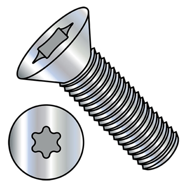 M6-1.00 x 50 mm Torx Flat Machine Screw, Zinc Plated Steel, 2000 PK
