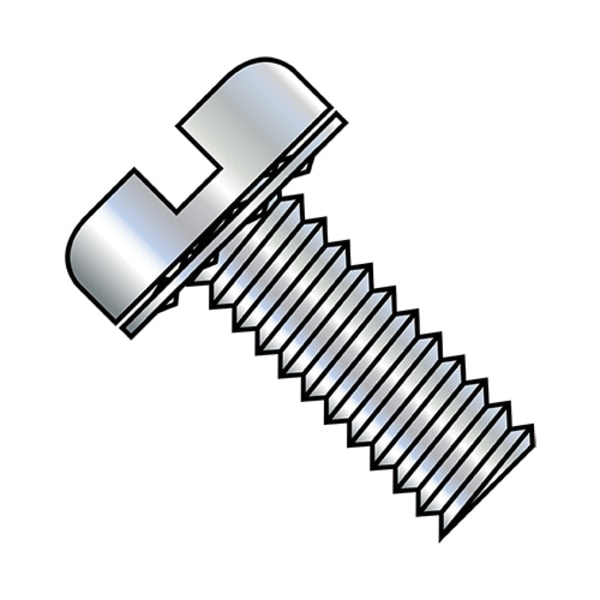 #10-32 x 3/8 in Slotted Pan Machine Screw, Zinc Plated Steel, 5000 PK
