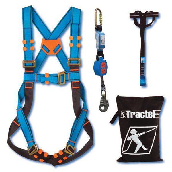 Shock Absorbing Lanyard, 6 ft., 310 lbs., one person Weight Capacity, Blue and Black