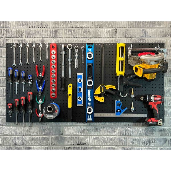 (2) 24 In. W x 48 In. H x 1/4 In. D ABS Pegboards 48 pc. DuraHook Assortment 4 Hanging Bins
