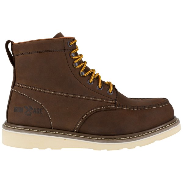 Size 7.5W Mens Brown Steel Toe 6 in Wedge Work, Brown