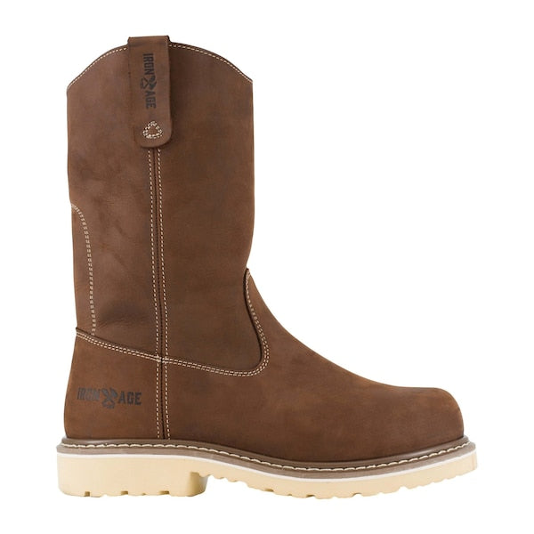 Mens Brown Comp Toe 11 in Pull On Wor, PR