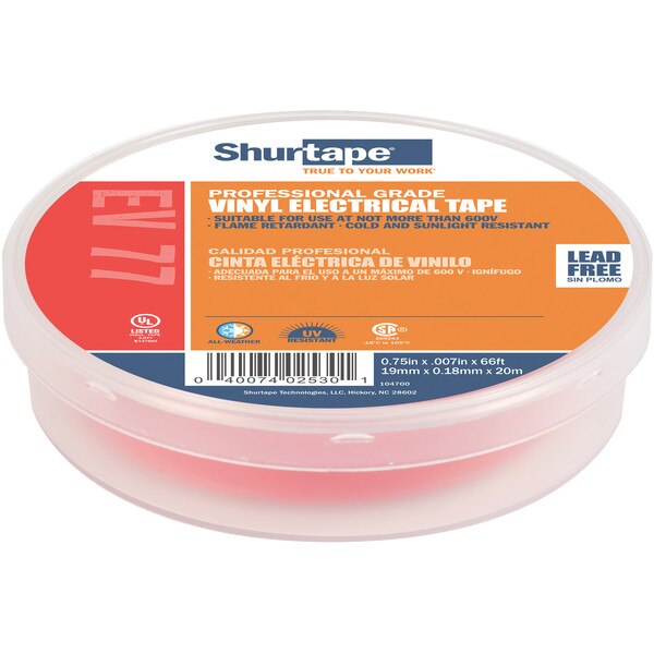 Electrical Tape, Red, 3/4