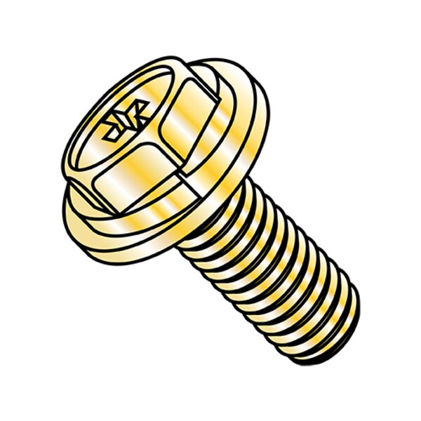 M3-0.50 x 8 mm Phillips Hex Machine Screw, Zinc Plated Steel, 4000 PK