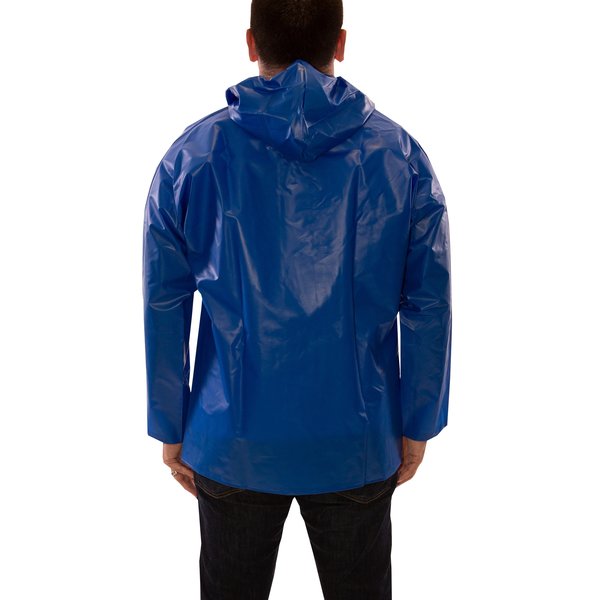 Rain Jacket, 2XL, Blue, Polyurethane, Mens