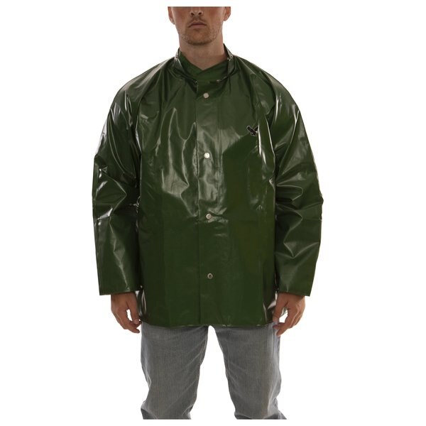 Rain Jacket, L, Grn, Unisex, 0.25mm Thick