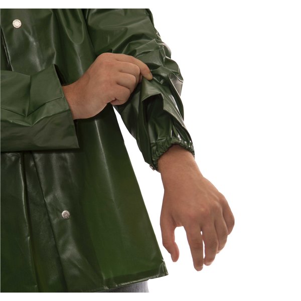 Rain Jacket, L, Grn, Unisex, 0.25mm Thick
