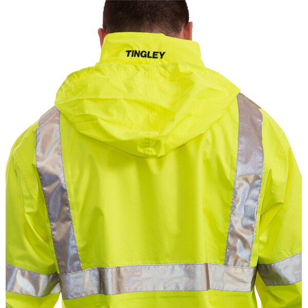 Vision Rain Jacket, Class 3, Type P, Ylw/Green, 2XL